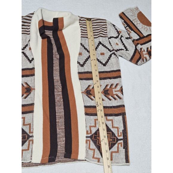Fringes Southwest Aztec Cardigan Sweater Womens S Acrylic Fringe Native Navajo - Picture 6 of 8